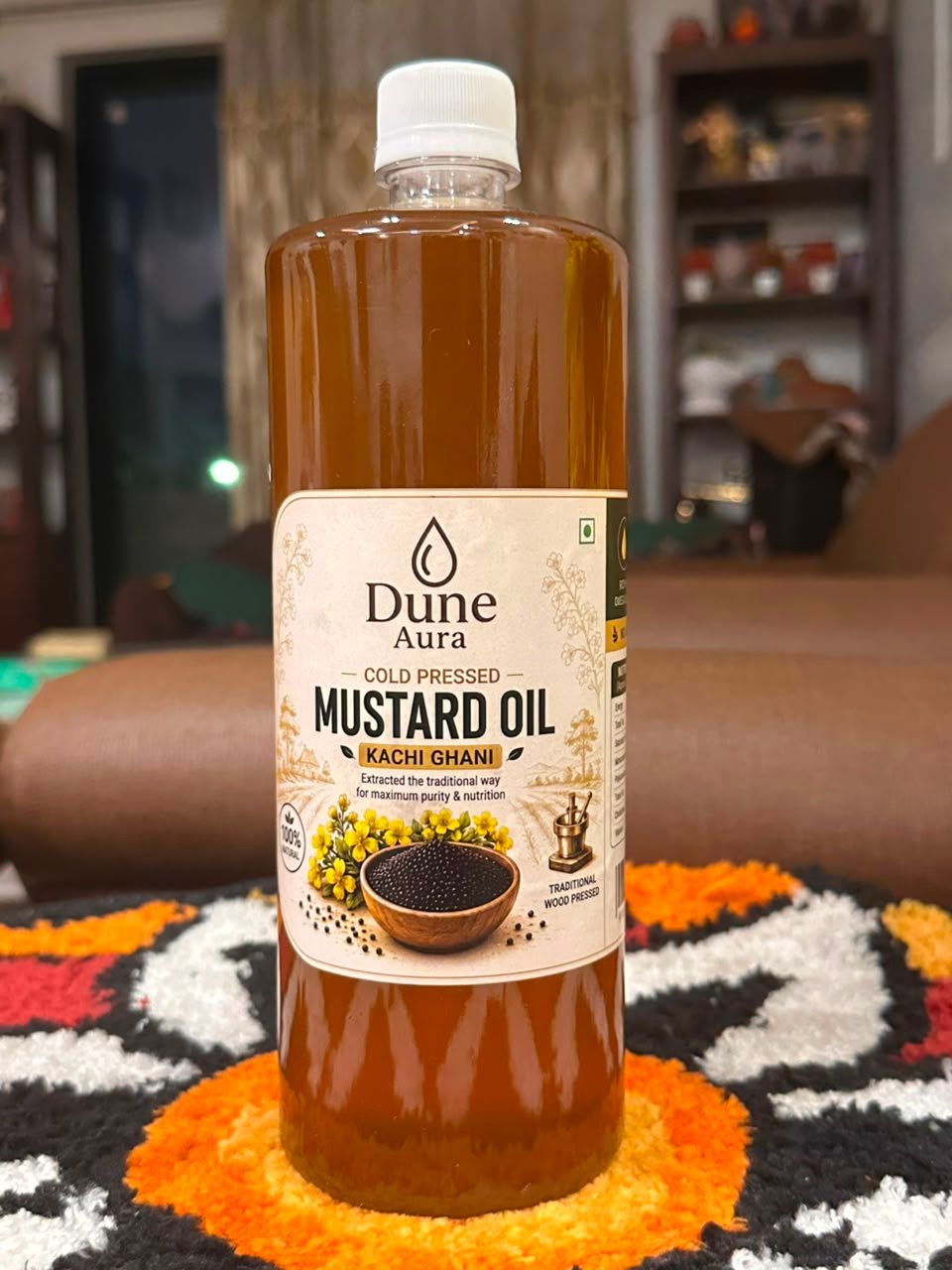 Lakda Ghani Pure Mustard Oil Kachi Ghani Sarson Tel